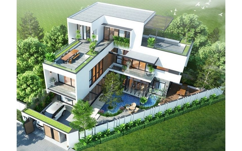 Biệt thự sân vườn phong cách châu Âu
