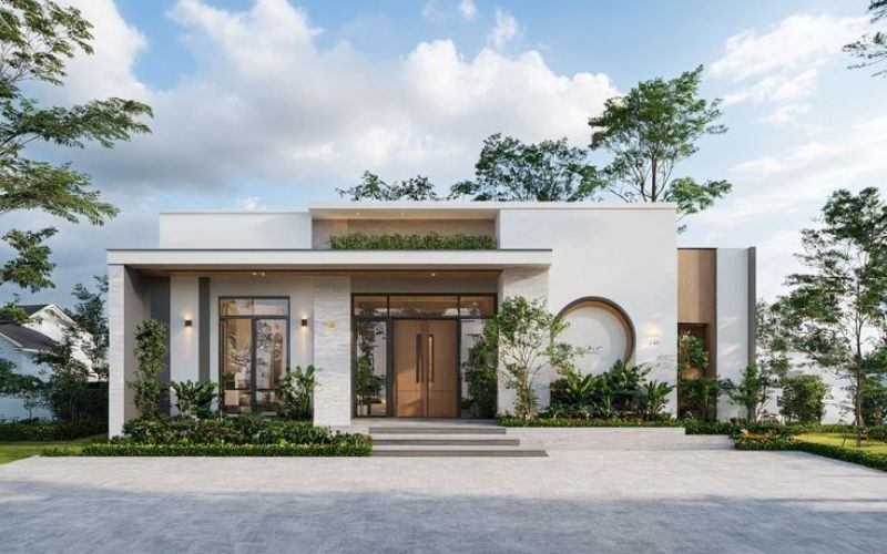 Mẫu nhà cấp 4 mái bằng phong cách hiện đại